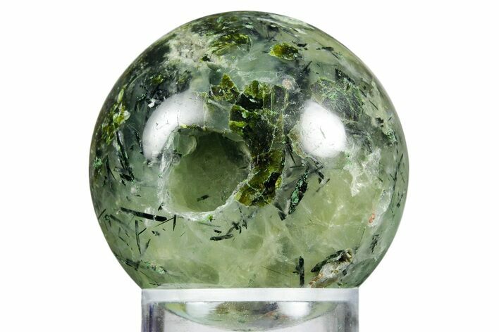 Polished Prehnite With Epidote Sphere #343060
